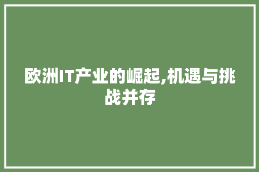 欧洲IT产业的崛起,机遇与挑战并存