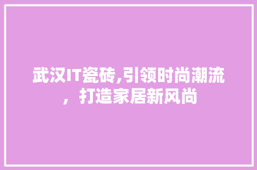 武汉IT瓷砖,引领时尚潮流，打造家居新风尚