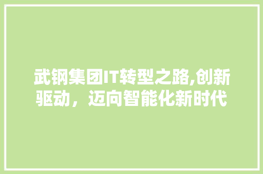 武钢集团IT转型之路,创新驱动，迈向智能化新时代