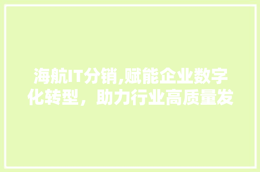 海航IT分销,赋能企业数字化转型，助力行业高质量发展