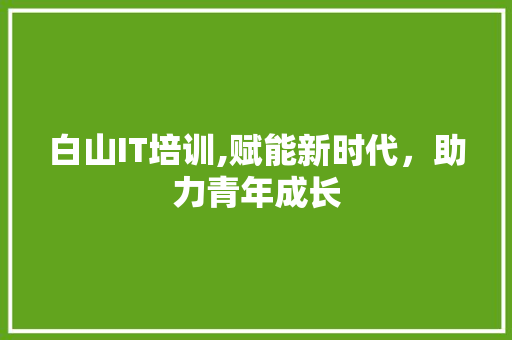 白山IT培训,赋能新时代，助力青年成长