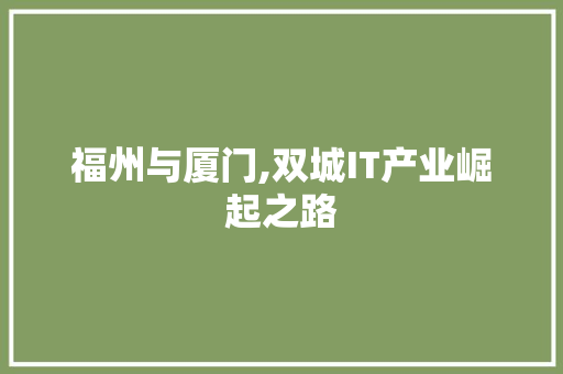 福州与厦门,双城IT产业崛起之路