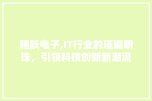 腾跃电子,IT行业的璀璨明珠，引领科技创新新潮流