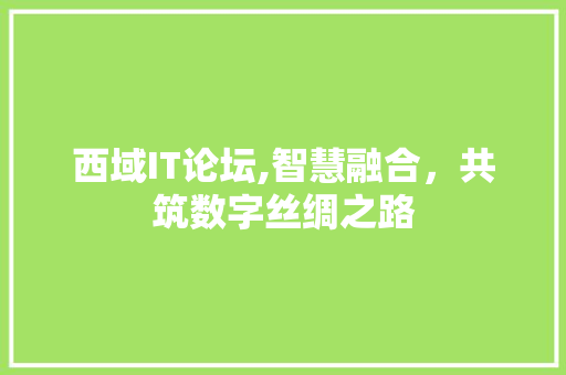 西域IT论坛,智慧融合，共筑数字丝绸之路