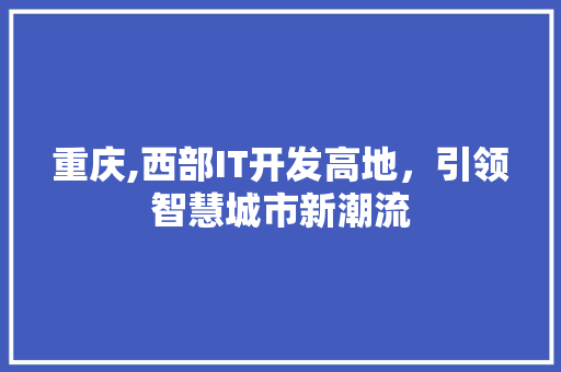 重庆,西部IT开发高地，引领智慧城市新潮流