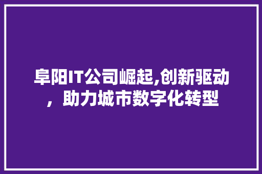 阜阳IT公司崛起,创新驱动，助力城市数字化转型 Bootstrap