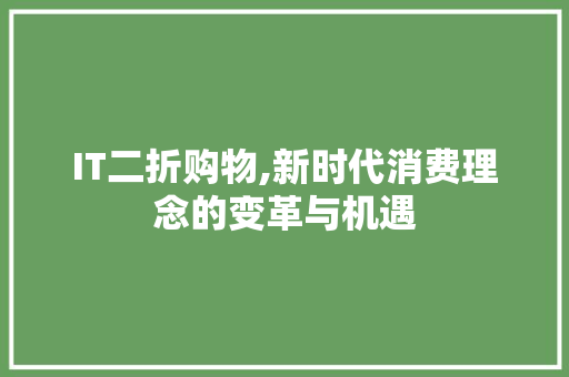 IT二折购物,新时代消费理念的变革与机遇