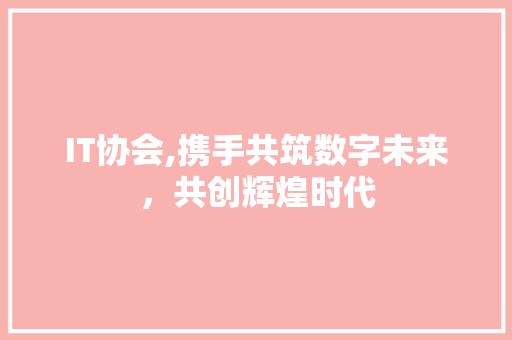 IT协会,携手共筑数字未来，共创辉煌时代