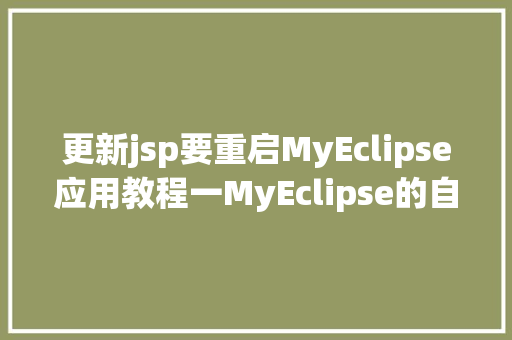 更新jsp要重启MyEclipse应用教程一MyEclipse的自界说和更新