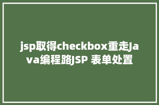 jsp取得checkbox重走Java编程路JSP 表单处置