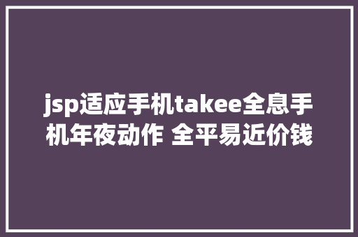 jsp适应手机takee全息手机年夜动作 全平易近价钱众筹来袭