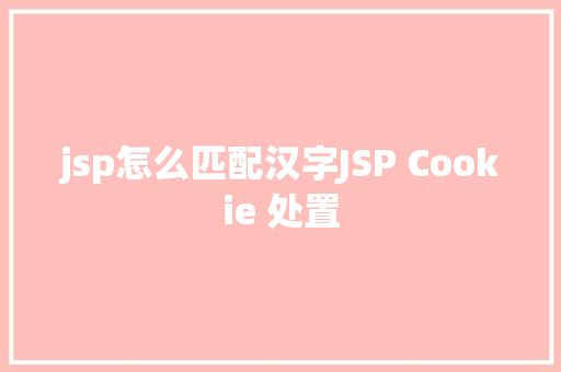 jsp怎么匹配汉字JSP Cookie 处置 Webpack