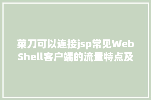 菜刀可以连接jsp常见WebShell客户端的流量特点及检测思绪 RESTful API