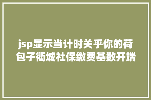 jsp显示当计时关乎你的荷包子衢城社保缴费基数开端申报怎么报