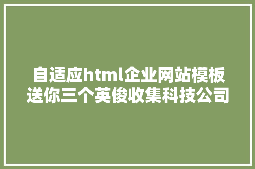 自适应html企业网站模板送你三个英俊收集科技公司网站模板 响应式设计软件公司网站模板 CSS