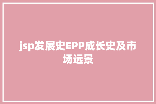 jsp发展史EPP成长史及市场远景