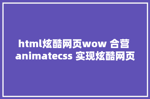 html炫酷网页wow 合营 animatecss 实现炫酷网页后果 Vue.js