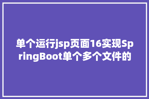 单个运行jsp页面16实现SpringBoot单个多个文件的上传 Vue.js