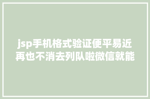 jsp手机格式验证便平易近再也不消去列队啦微信就能搞定学历认证 Python