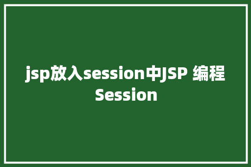 jsp放入session中JSP 编程Session Python