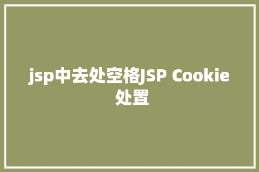 jsp中去处空格JSP Cookie 处置 NoSQL