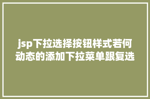 jsp下拉选择按钮样式若何动态的添加下拉菜单跟复选框及submit与button的应用差异