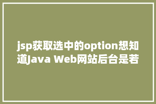 jsp获取选中的option想知道Java Web网站后台是若何获取我们提交的信息吗看这里 Ruby