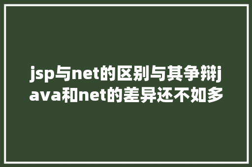 jsp与net的区别与其争辩java和net的差异还不如多想点用编程技巧挣钱的方法 HTML