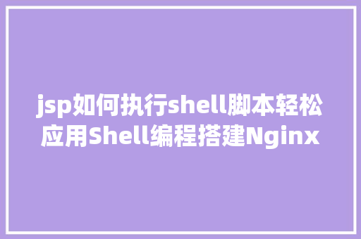 jsp如何执行shell脚本轻松应用Shell编程搭建Nginx WEB办事器