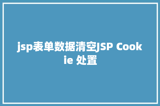 jsp表单数据清空JSP Cookie 处置 NoSQL