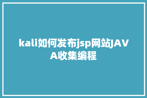 kali如何发布jsp网站JAVA收集编程