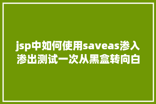 jsp中如何使用saveas渗入渗出测试一次从黑盒转向白盒 PHP