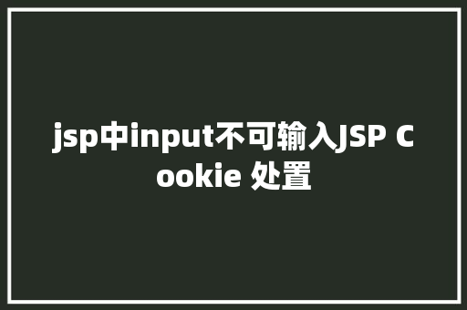 jsp中input不可输入JSP Cookie 处置 Ruby