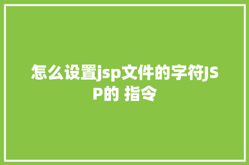 怎么设置jsp文件的字符JSP的 指令 Vue.js