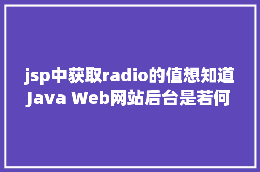 jsp中获取radio的值想知道Java Web网站后台是若何获取我们提交的信息吗看这里 Vue.js