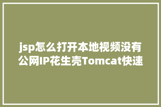 jsp怎么打开本地视频没有公网IP花生壳Tomcat快速实现Web治理长途外网拜访