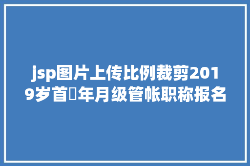 jsp图片上传比例裁剪2019岁首年月级管帐职称报名照片上传不了吗看这里啦