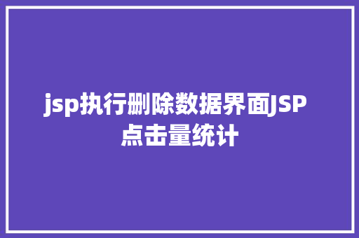 jsp执行删除数据界面JSP 点击量统计 CSS