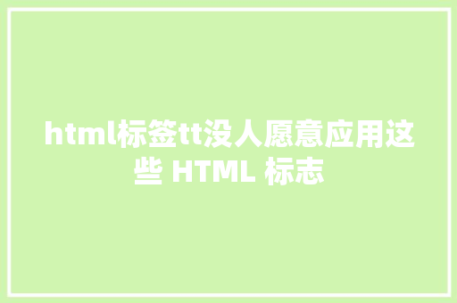 html标签tt没人愿意应用这些 HTML 标志