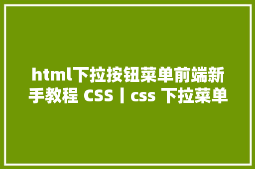 html下拉按钮菜单前端新手教程 CSS丨css 下拉菜单教程