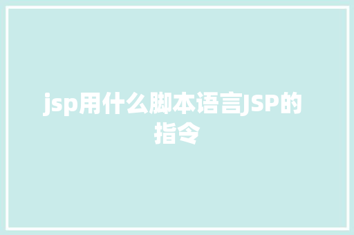 jsp用什么脚本语言JSP的 指令 Node.js