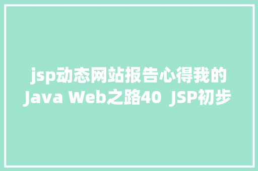 jsp动态网站报告心得我的Java Web之路40  JSP初步应用 Vue.js