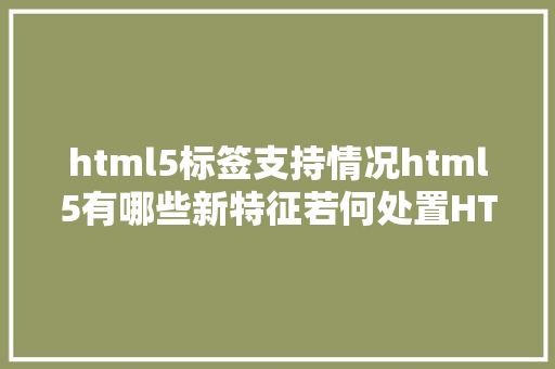 html5标签支持情况html5有哪些新特征若何处置HTML5新标签的阅读器兼容问题 Vue.js