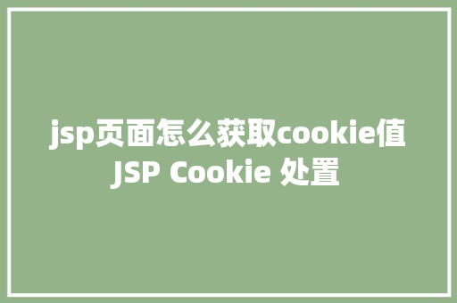 jsp页面怎么获取cookie值JSP Cookie 处置 CSS