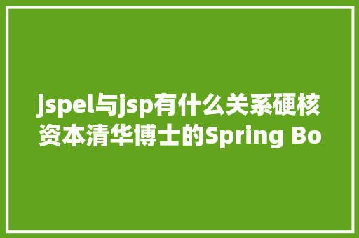 jspel与jsp有什么关系硬核资本清华博士的Spring Boot中AOP与SpEL笔记码农跪拜