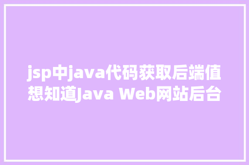 jsp中java代码获取后端值想知道Java Web网站后台是若何获取我们提交的信息吗看这里 Webpack