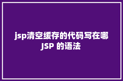 jsp清空缓存的代码写在哪JSP 的语法 JavaScript