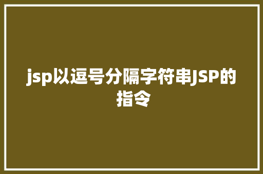 jsp以逗号分隔字符串JSP的 指令 Java