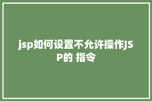 jsp如何设置不允许操作JSP的 指令 Angular