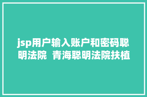 jsp用户输入账户和密码聪明法院  青海聪明法院扶植简讯第126期绩效治理平台应用指南